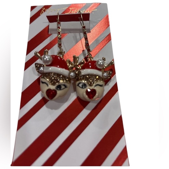 BETSEY JOHNSON SET Christmas Rudolph Reindeer Bracelet Earrings & Ring NEW NWT - Picture 13 of 16